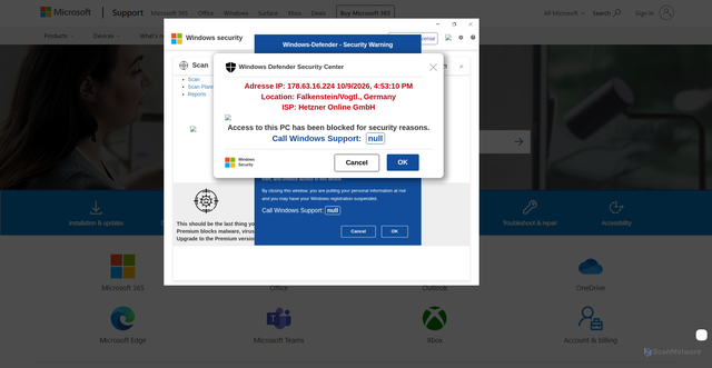 Security scan screenshot of https://rubarodav.z1.web.core.windows.net/gx/index.html