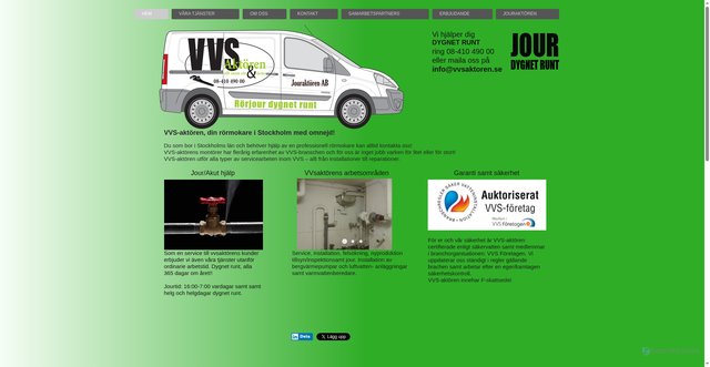 Security scan screenshot of https://vvsaktoren.se