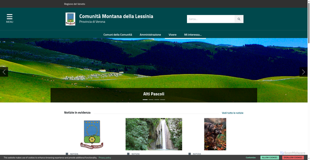 Security scan screenshot of https://www.lessinia.verona.it