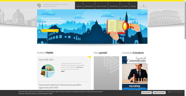 Security scan screenshot of https://www.consulentidellavoro-roma.it/