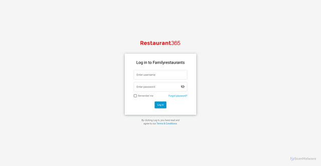 Security scan screenshot of https://familyrestaurants.restaurant365.com