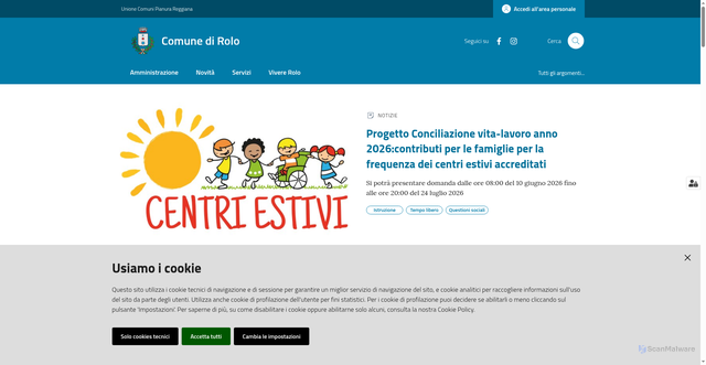 Security scan screenshot of https://www.comune.rolo.re.it