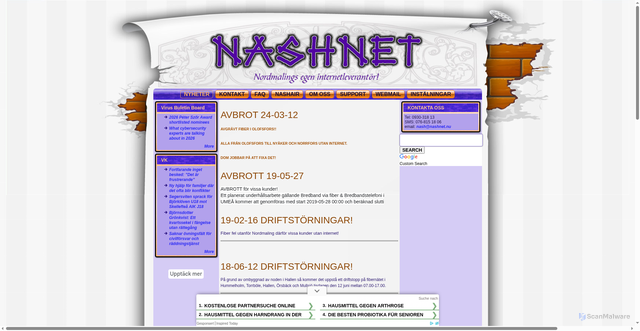 Security scan screenshot of https://nashnet.nu