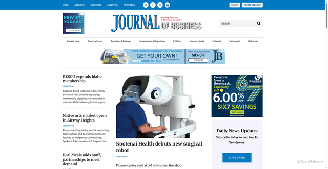 Security scan screenshot of https://www.spokanejournal.com