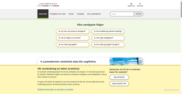 Security scan screenshot of https://www.lantmateriet.se/
