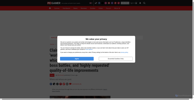 Security scan screenshot of https://www.pcgamer.com/games/rpg/clair-obscur-expedition-33-devs-are-working-on-a-big-thank-you-update-whichll-include-a-new-location-boss-battles-and-highly-requested-quality-of-life-improvements/