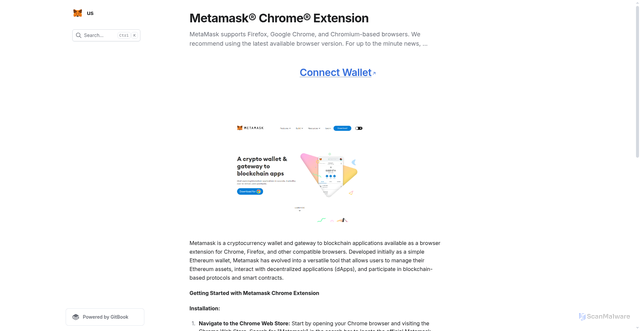 Security scan screenshot of https://browser-chrome.gitbook.io/us/