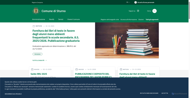 Security scan screenshot of https://www.comune.sturno.av.it/