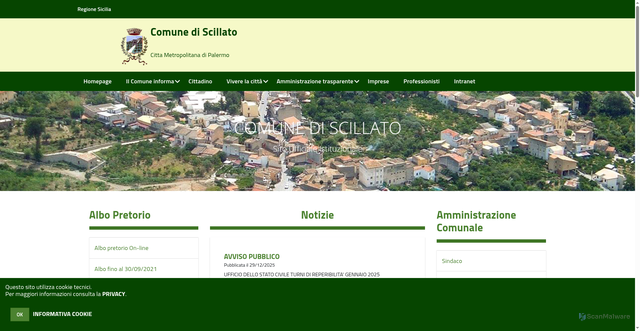 Security scan screenshot of https://www.comunescillato.pa.it/hh/index.php