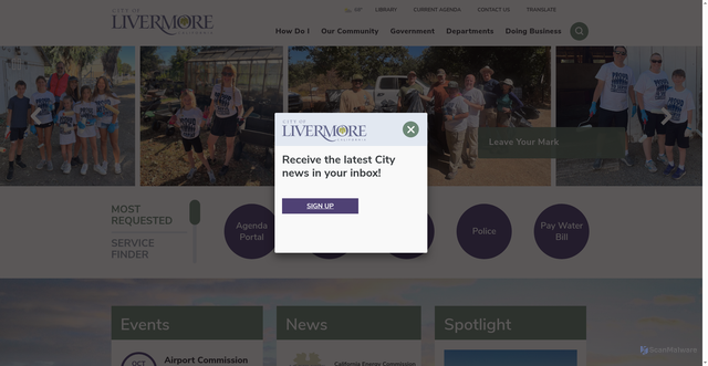 Security scan screenshot of https://www.livermoreca.gov/