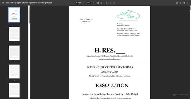 Security scan screenshot of https://algreen.house.gov/sites/evo-subsites/algreen-evo.house.gov/files/evo-media-document/h.res_.1486-rep-al-green-articles-of-impeachment-final-with-signature.pdf