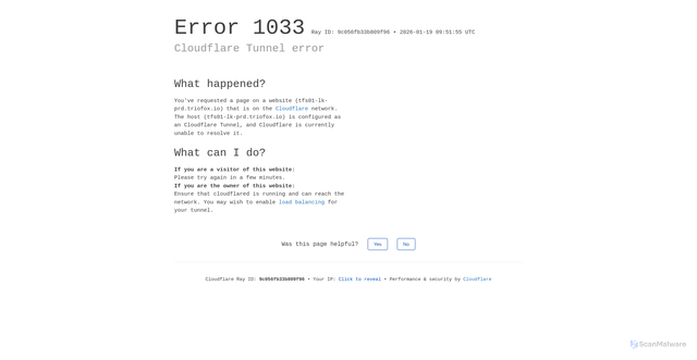 Security scan screenshot of https://tfs01-lk-prd.triofox.io