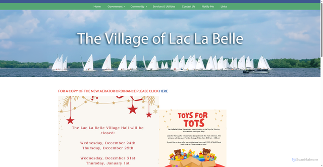 Security scan screenshot of https://www.laclabelle-wi.gov/