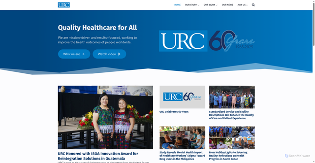 Security scan screenshot of https://www.urc-chs.com/
