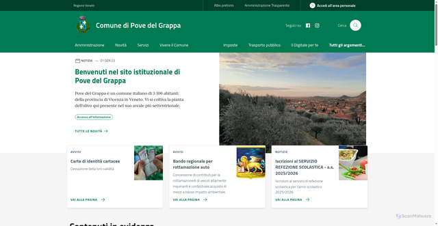 Security scan screenshot of https://www.comune.pove.vi.it/