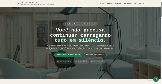 Security scan screenshot of http://adrianaguimaraespsicanalise.com/