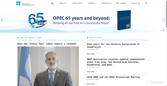 Security scan screenshot of https://www.opec.org/