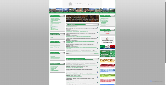 Security scan screenshot of https://www.cmgransasso.it/