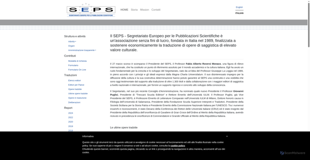 Security scan screenshot of https://www.seps.it