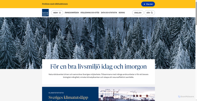 Security scan screenshot of https://www.naturvardsverket.se