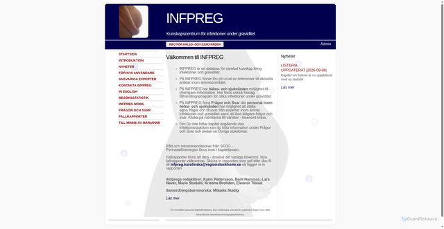 Security scan screenshot of https://infpreg.se