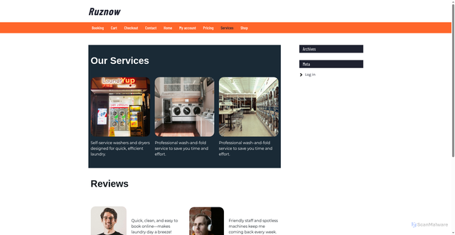 Security scan screenshot of https://ruznow.com/services/