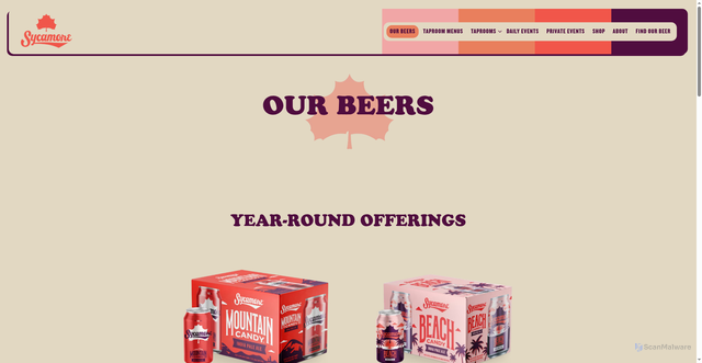 Security scan screenshot of https://www.sycamorebrew.com/our-brews/