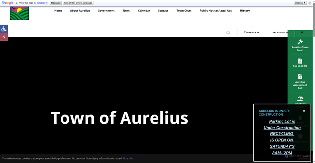 Security scan screenshot of https://aureliustown.gov/