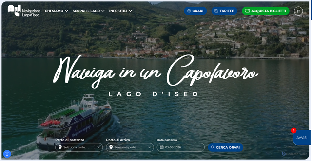 Security scan screenshot of https://www.navigazionelagoiseo.it