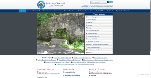 Security scan screenshot of https://salisburylehighpa.gov/