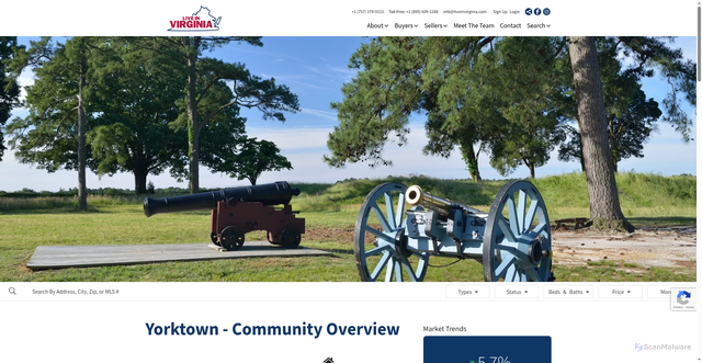 Security scan screenshot of https://www.liveinvirginia.com/areas/yorktown