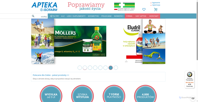 Security scan screenshot of https://zaufane-apteki.pl