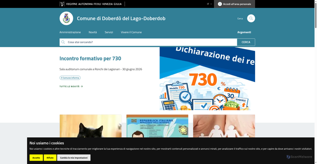 Security scan screenshot of https://www.comune.doberdo.go.it