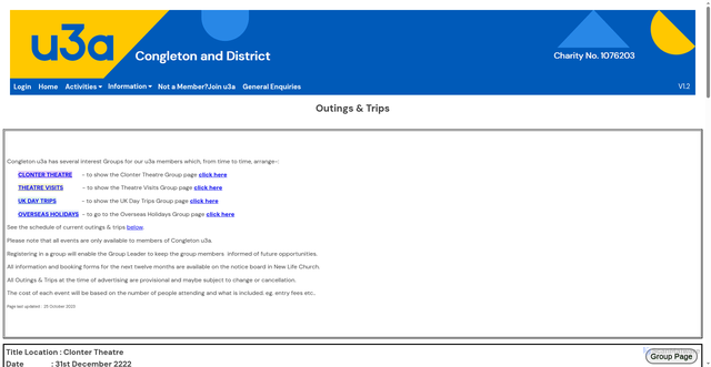 Security scan screenshot of https://format.congletonu3a.org.uk/?page=events