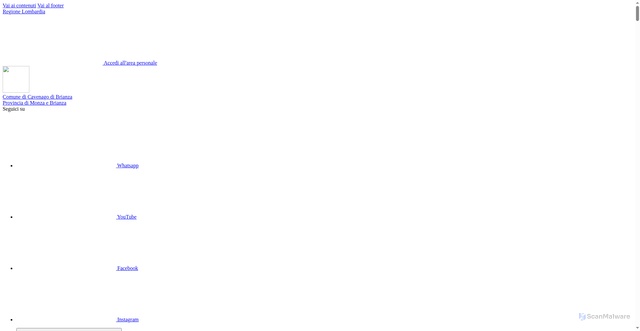 Security scan screenshot of https://www.comune.cavenagobrianza.mb.it/home/index.html
