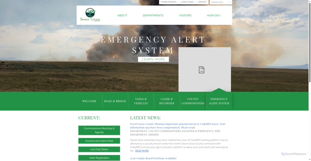 Security scan screenshot of https://sgcountymt.gov/