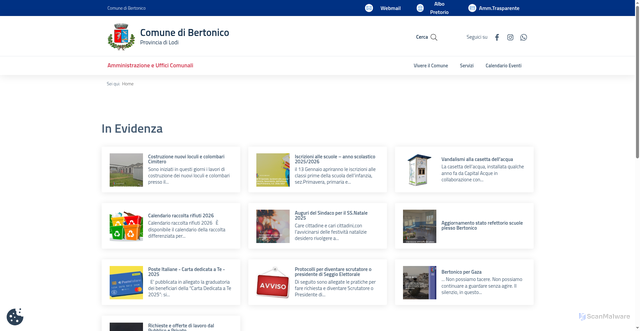 Security scan screenshot of https://www.comune.bertonico.lo.it/