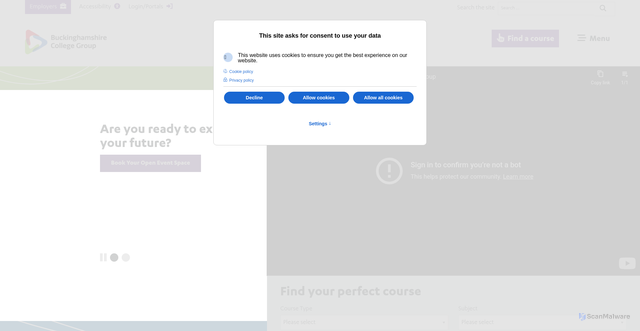 Security scan screenshot of https://www.aylesbury.ac.uk/