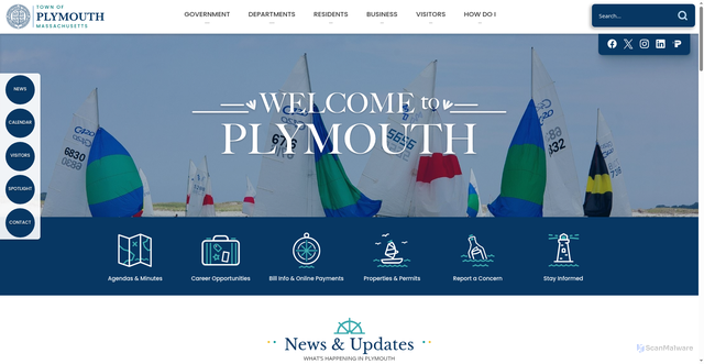 Security scan screenshot of https://plymouth-ma.gov/