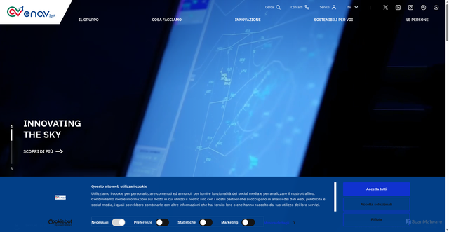 Security scan screenshot of https://www.enav.it/