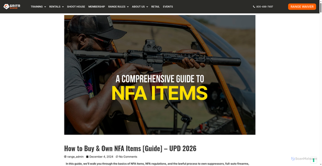 Security scan screenshot of https://range.gritrsports.com/blog/nfa-items-guide/