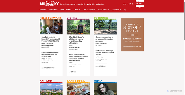 Security scan screenshot of https://www.knoxmercury.com/