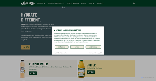 Security scan screenshot of https://www.bramhults.se/