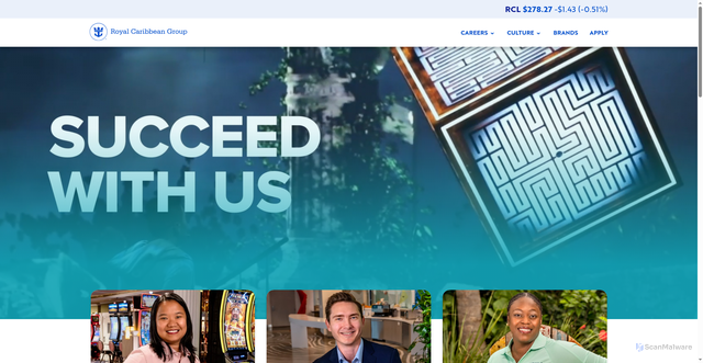 Security scan screenshot of https://careers.royalcaribbeangroup.com/