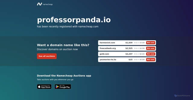Security scan screenshot of https://www.professorpanda.io