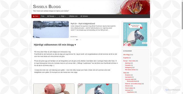 Security scan screenshot of https://sisselblom.se