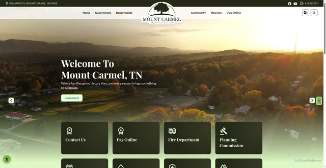Security scan screenshot of https://mountcarmeltn.gov/