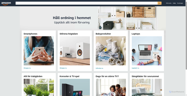 Security scan screenshot of https://www.amazon.se/