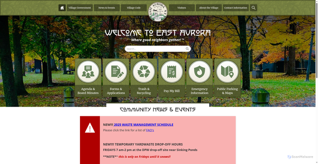 Security scan screenshot of https://www.eastaurora.gov/