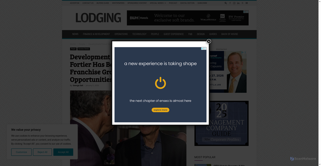 Security scan screenshot of https://lodgingmagazine.com/development-focus-hiltons-bill-fortier-has-been-a-catalyst-for-franchise-growth-and-ownership-opportunities/